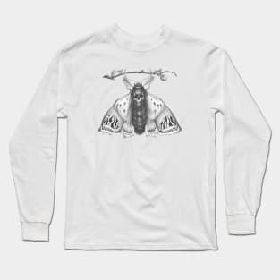 Mystical 'Dead Head' Moth - Surreal Pencil Art Long Sleeve T-Shirt